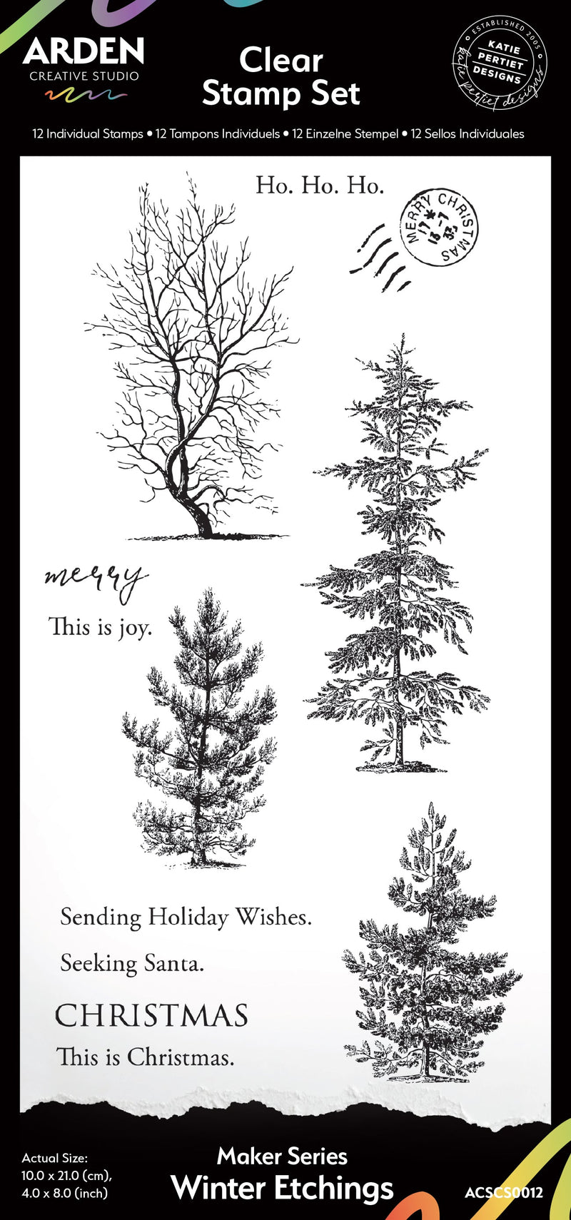 Arden Creative Studio Maker Series Winter Etchings 4in x 8in Clear Stamp Set-1