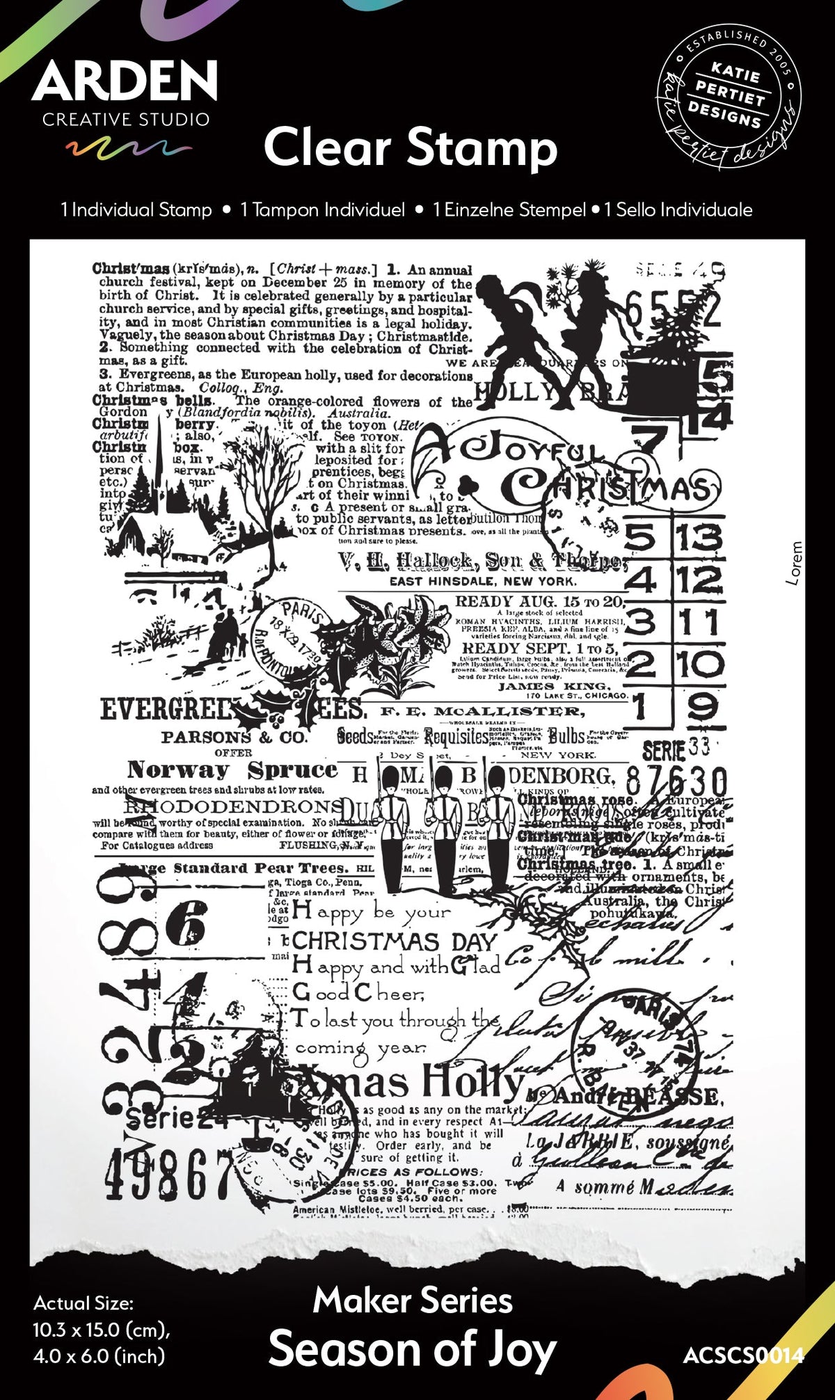 Tampon de fond Arden Creative Studio Maker Series Season of Joy 10 x 15 cm