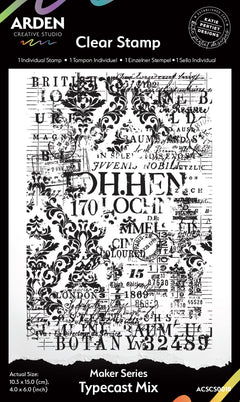 Arden Creative Studio Maker Series Typecast Mix  4in x 6in Background Stamp-1
