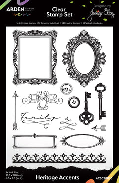 Arden Creative Studio Heritage Accents 6in x 8in Clear Stamp Set-1