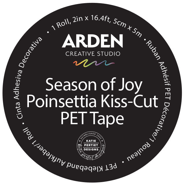 Arden Creative Studio Ruban adhésif PET découpé poinsettia "Season of Joy"-1