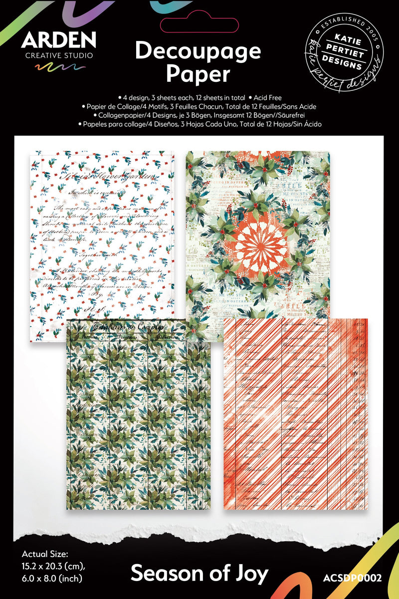 Papier Décopatch Arden Creative Studio Saison de Joie 15 x 20 cm-1