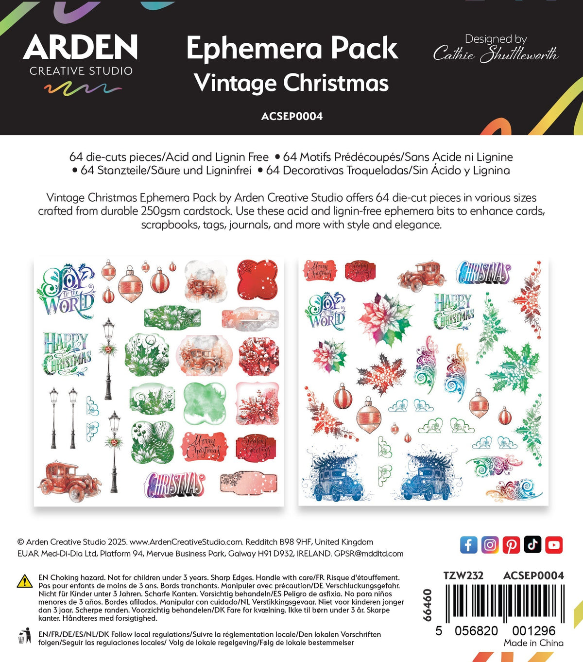 Arden Creative Studio Lot d'éphémères de Noël vintage-1