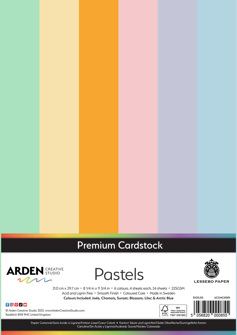 Arden Creative Studio Premium Cardstock Pastels A4 225gsm 24Pack-1