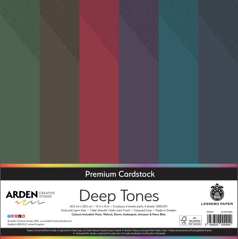 Arden Creative Studio Premium Cardstock Deep Tones 12in x 12in 300gsm 24 Pack-1