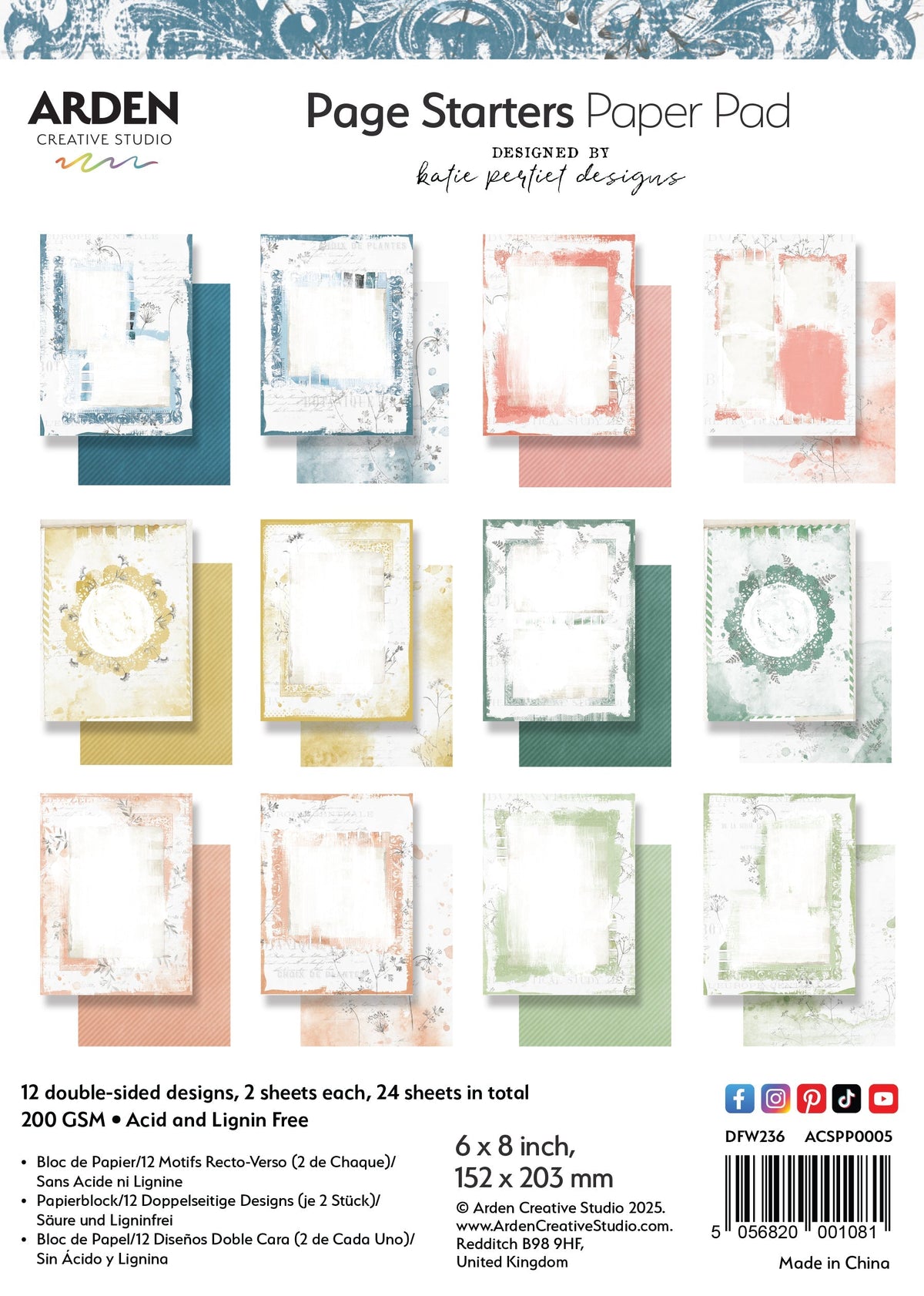 Arden Creative Studio Page Starters 6in x 8in Paper Pad-1