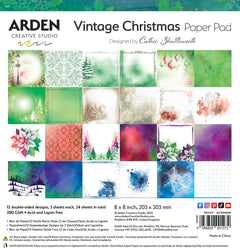 Arden Creative Studio Bloc de papier Noël Vintage 20,3 cm x 20,3 cm-1