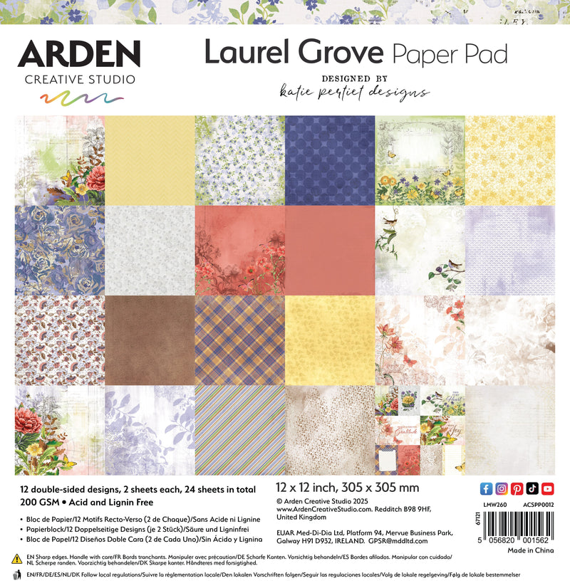Arden Creative Studio Laurel Grove 12in x 12in Paper Pad-1