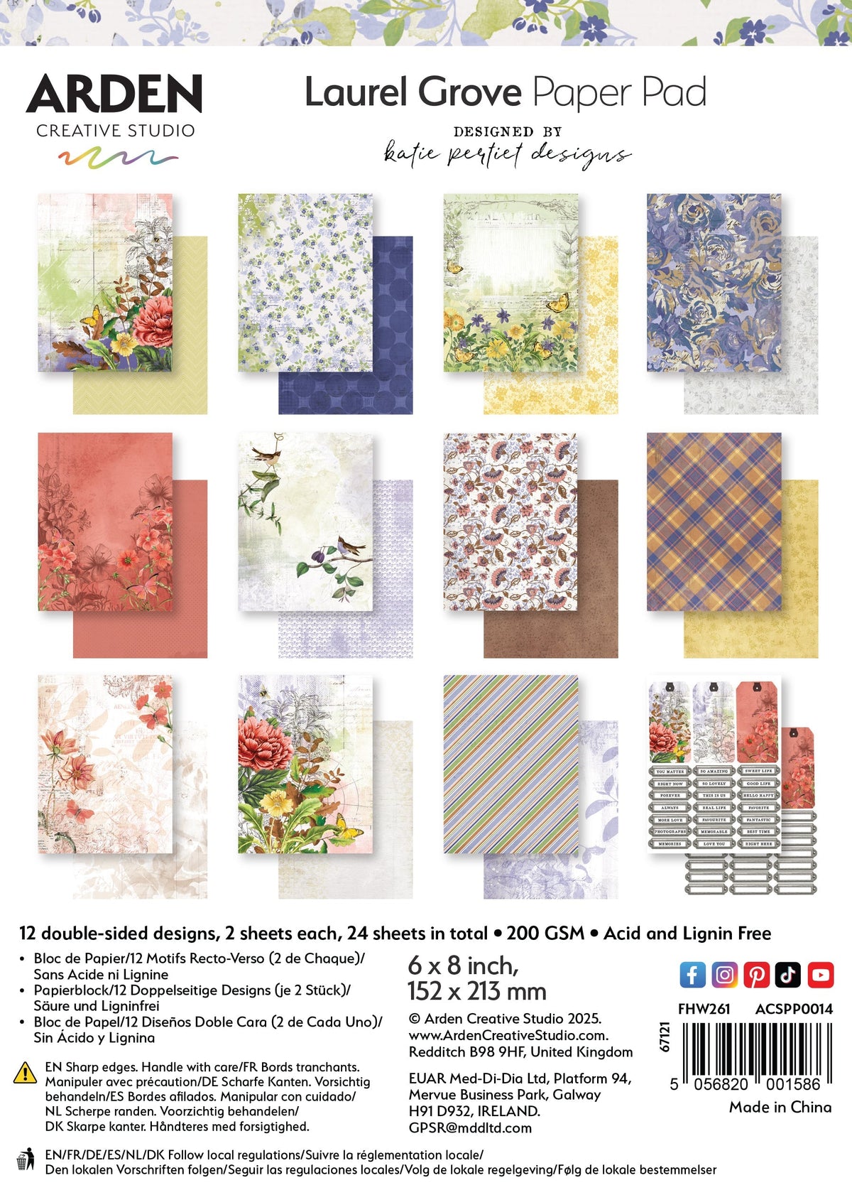 Arden Creative Studio Laurel Grove 6in x 8in Paper Pad-1