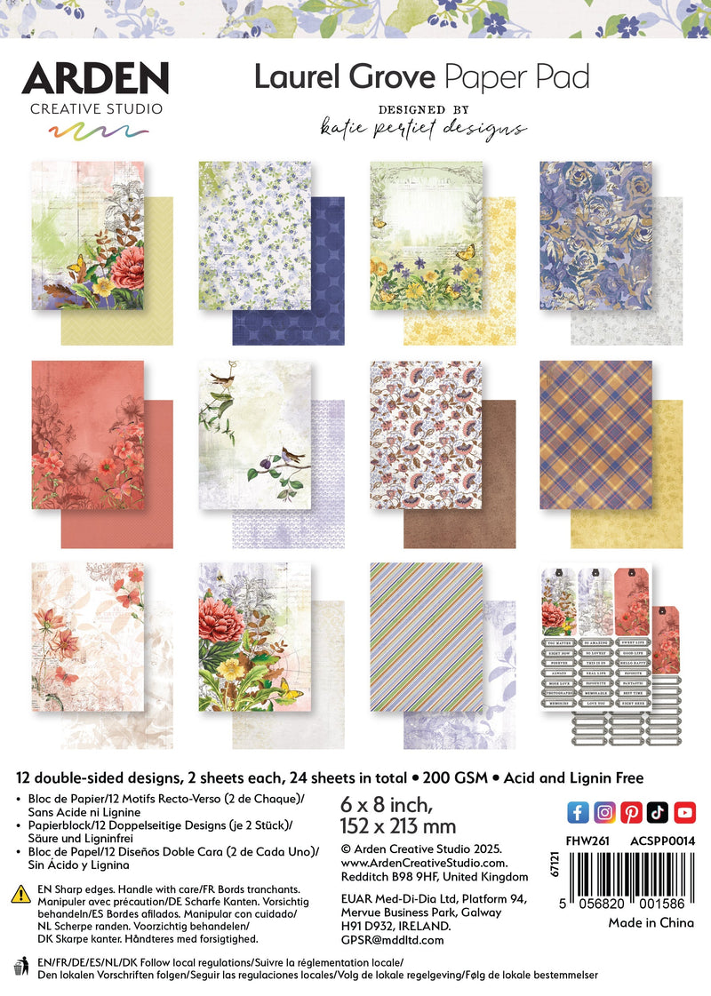 Arden Creative Studio Laurel Grove 6in x 8in Paper Pad-1