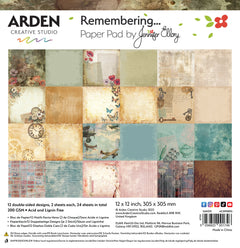 Arden Creative Studio Remembering... 12in x 12in Paper Pad-1