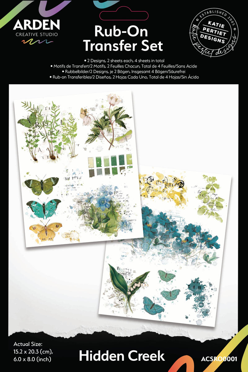Arden Creative Studio Hidden Creek 6 in x 8 in Rub-On Transfer Set-1