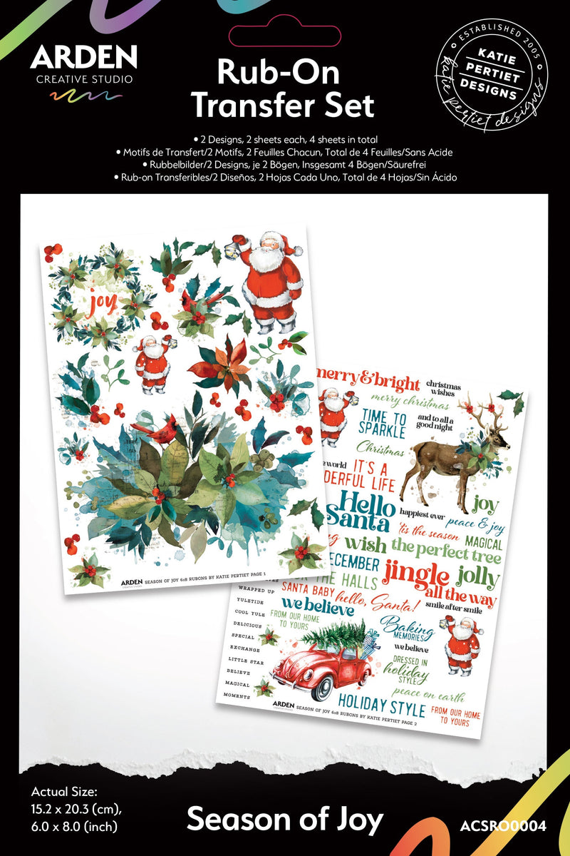Arden Creative Studio Lot de transferts à sec Season of Joy 15 x 20 cm-1