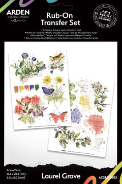 Arden Creative Studio Laurel Grove 6in x 8in Rub-On Transfer Set-1