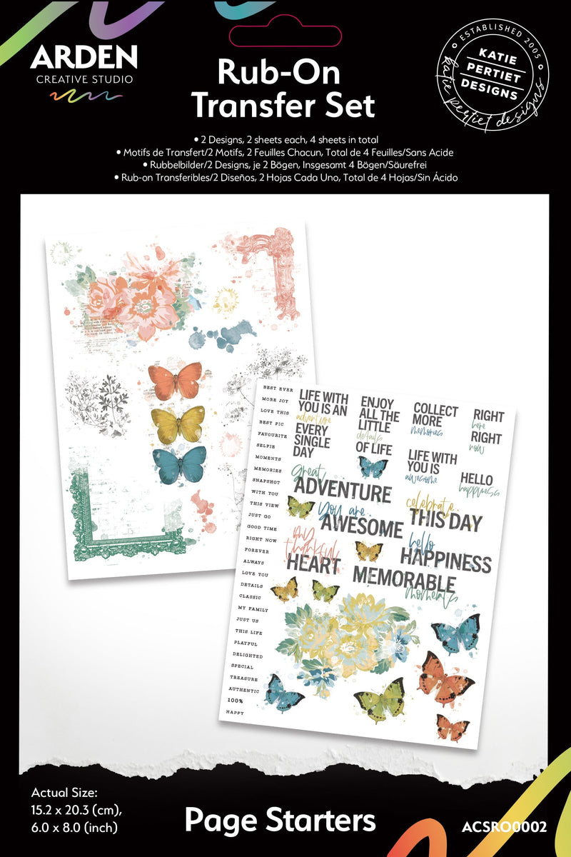 Arden Creative Studio Page Starters 6 in x 8 in Rub-On Transfer Set-1