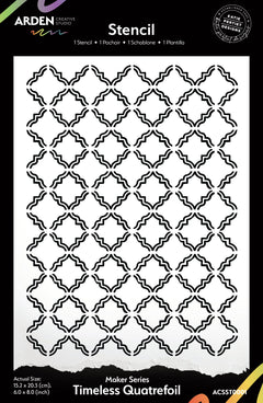 Arden Creative Studio Maker Series Timeless Quatrefoil 6in x 8in Stencil-1