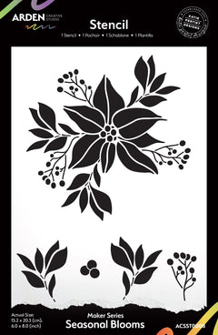 Arden Creative Studio Série Maker Fleurs de Saison Pochoir 15,24 cm x 20,32 cm-1