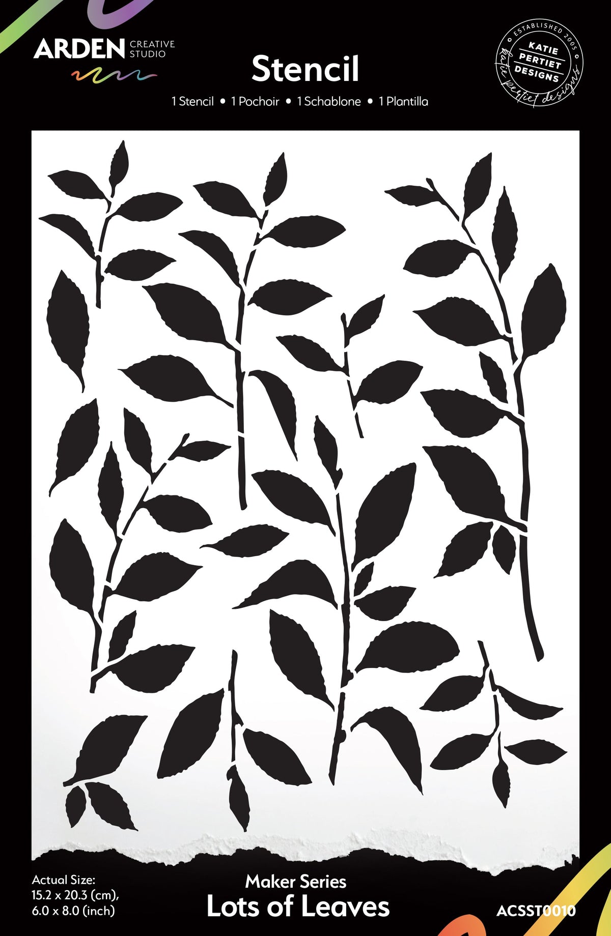 Arden Creative Studio Maker Series Lots of Leaves 6in x 8in Stencil-1