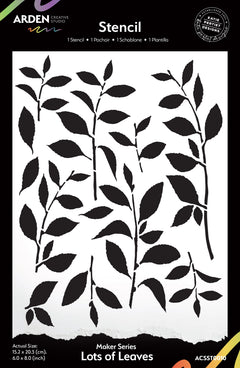 Arden Creative Studio Maker Series Lots of Leaves 6in x 8in Stencil-1