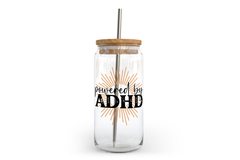 Powered by ADHD Glass Can with Bamboo Lid-1