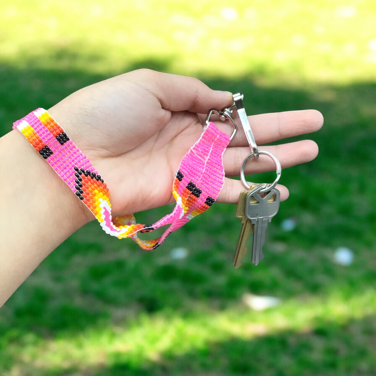 Pink Native American Style Wrist Lanyard-2