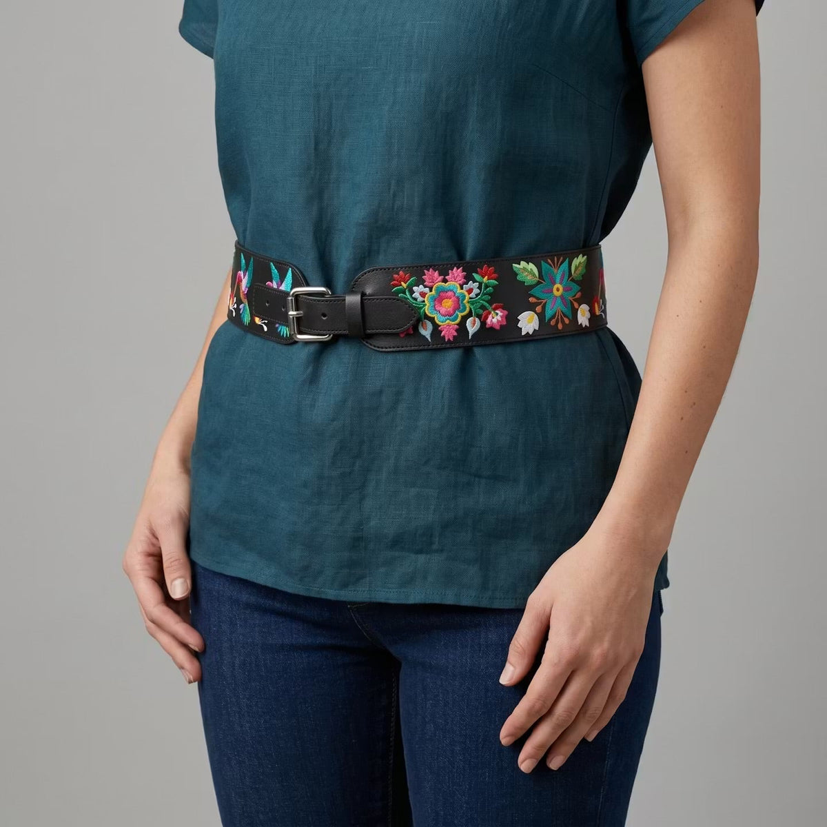Heritage Leather Regalia Belt (HUMMINGBIRD)-2