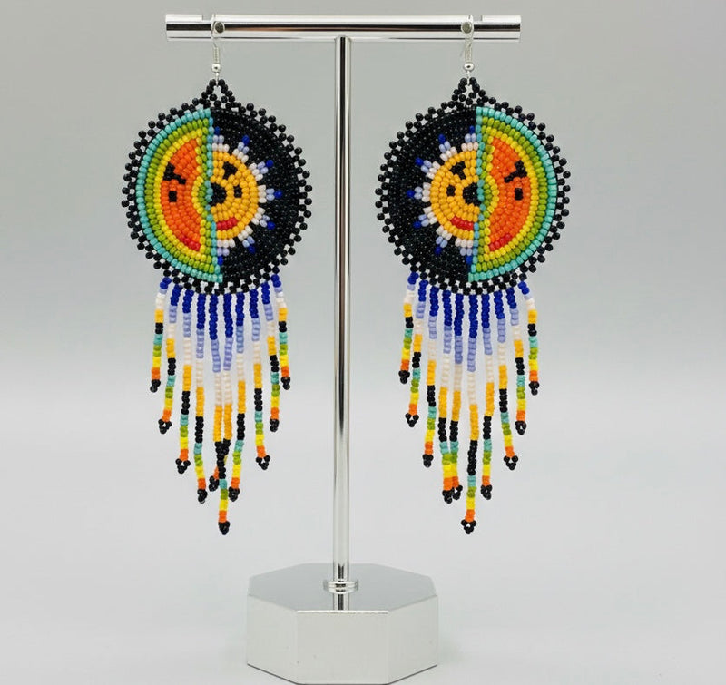 Black Sun & Moon Beaded Fringe-2