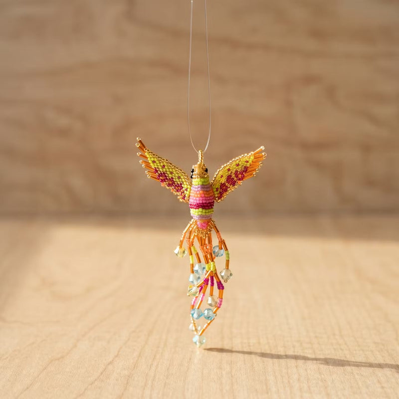 Orange Beaded Humming Bird-2