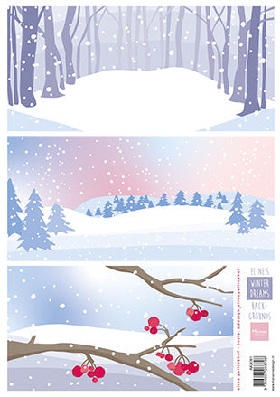 Marianne Design A4 Cutting Sheet - Eline's Winter Dreams Backgrounds-1