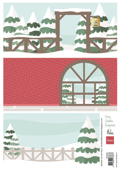 Marianne Design A4 Cutting Sheet - Merry Christmas Backgrounds by Marleen-1