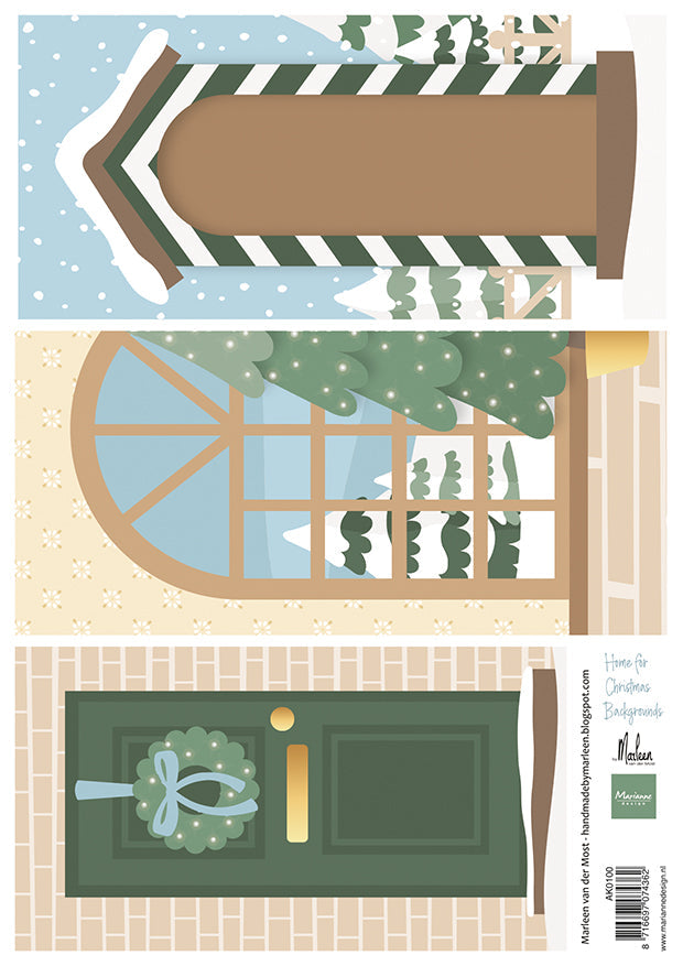 Marianne Design A4 Cutting Sheet - Home for Christmas by Marleen-1