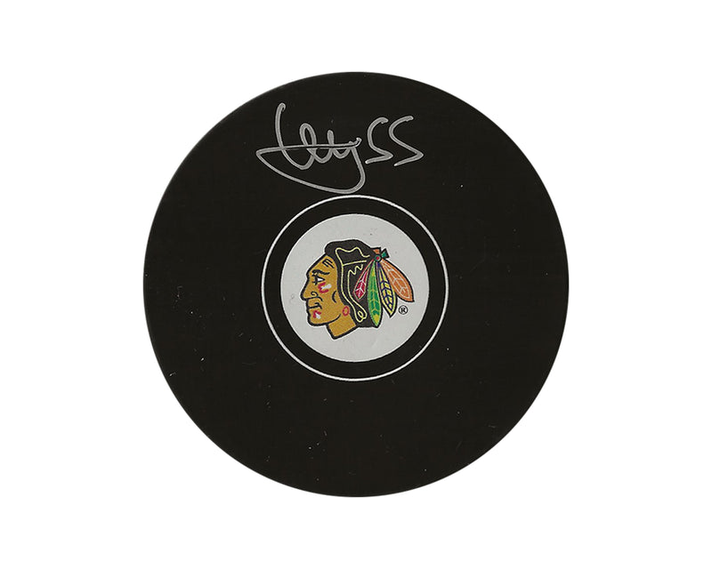 Artyom Levshunov Autographed Chicago Blackhawks Autograph Model Puck-1