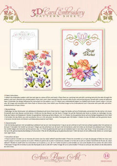 Ann Paper Embroidery Pattern - Blue Lily-1