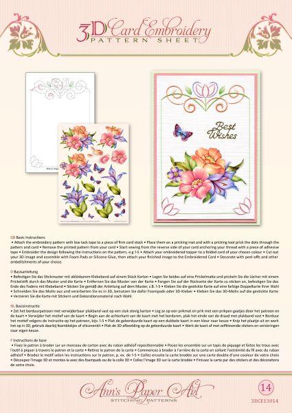 Ann Paper Embroidery Pattern - Blue Lily-1