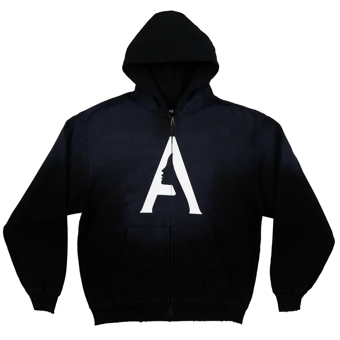 April 'OG Logo' Zip-Up Hoodie - Premium Distressed/Black-1