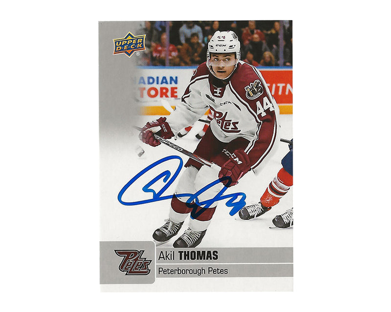 Akil Thomas Autographed 2019-20 Upper Deck CHL #38 Hockey Card-1