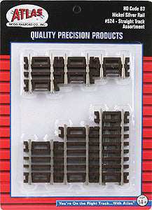 Atlas HO Code 83 Snap Track Straight Sections 10-Piece Assortment-2