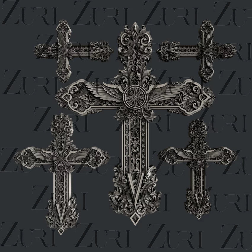 Zuri Designs Ornate Crosses Set 1-1