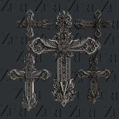 Zuri Designs Ornate Crosses Set 1-1