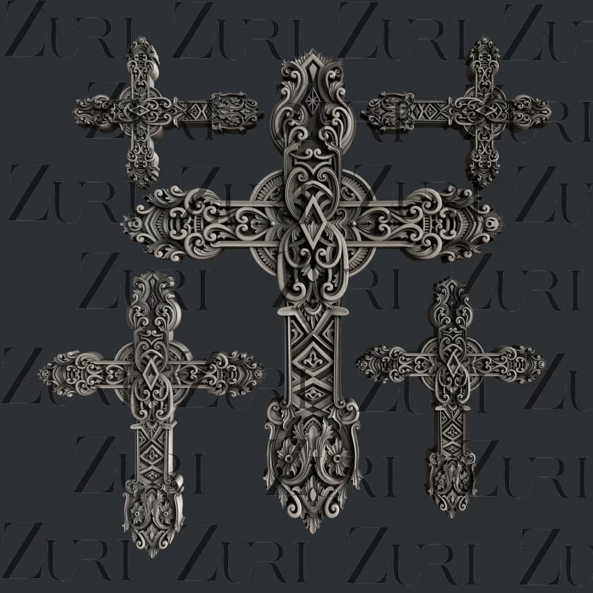 Zuri Designs Ornate Crosses Set 2-1