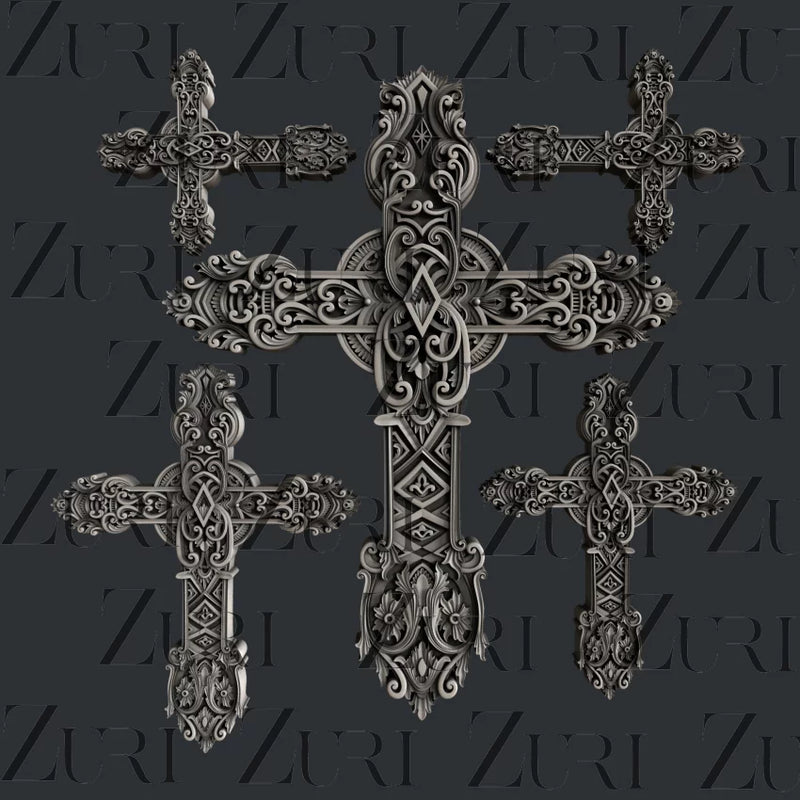 Zuri Designs Ornate Crosses Set 2-1