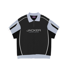 Jacker 'Ace' Knit Polo - Black-1