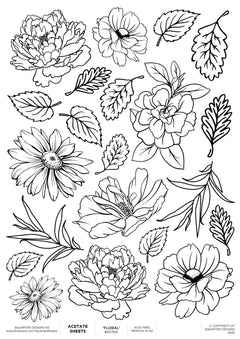3Quarter Designs A4 Acetate - Floral-1