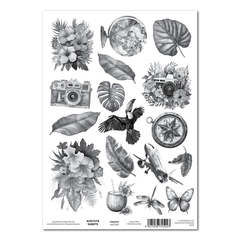 3Quarter Designs A4 Acetate - Tropic-1