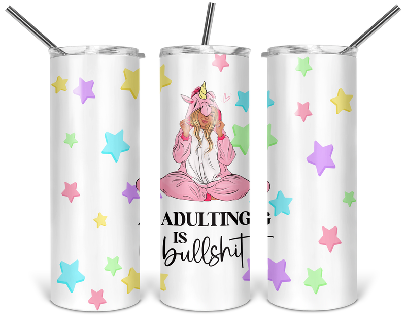 Adulting is Bullshit Skinny Tumbler-1