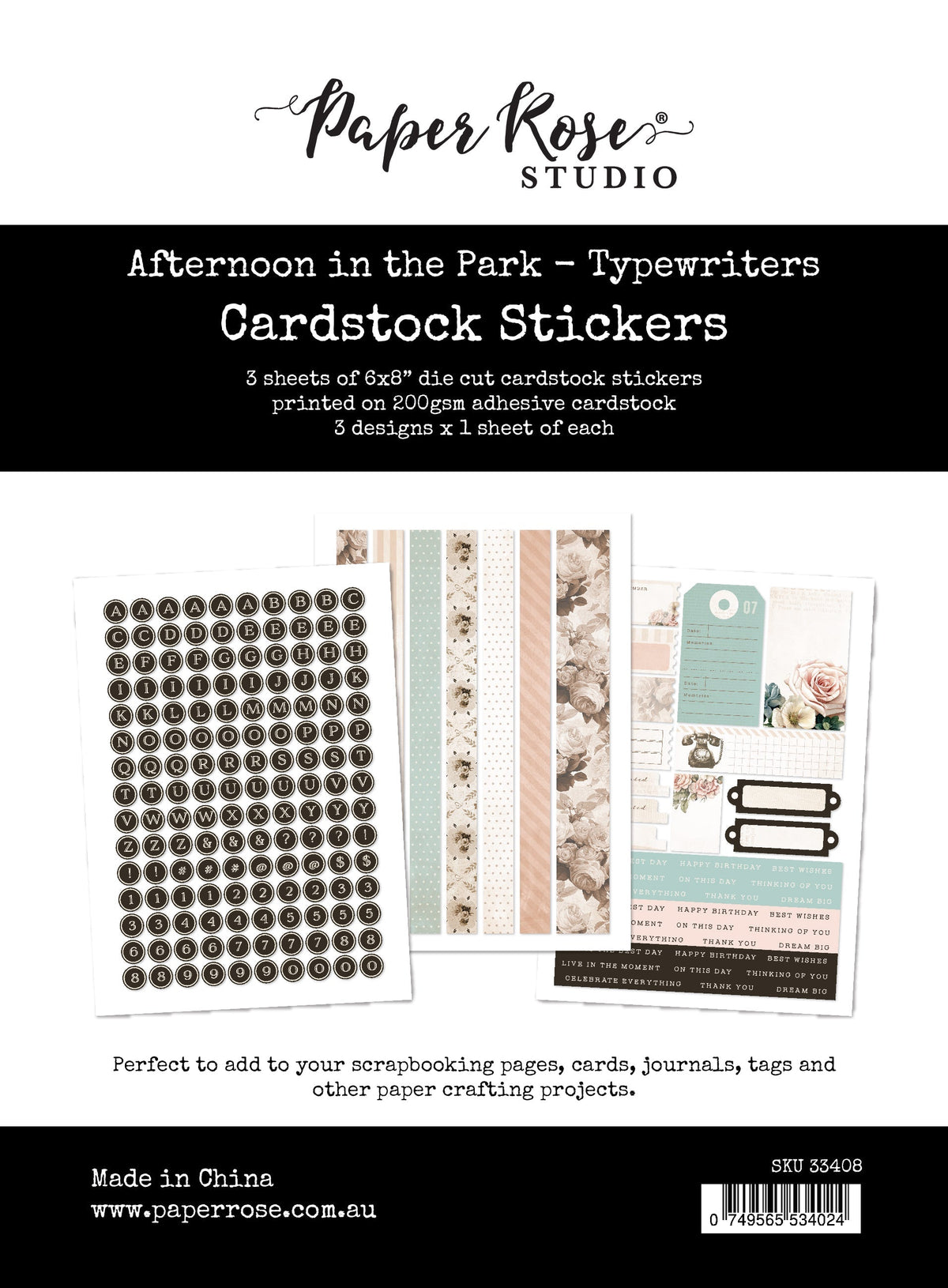 Afternoon in the Park Cardstock Stickers - Typewriters 33408-1