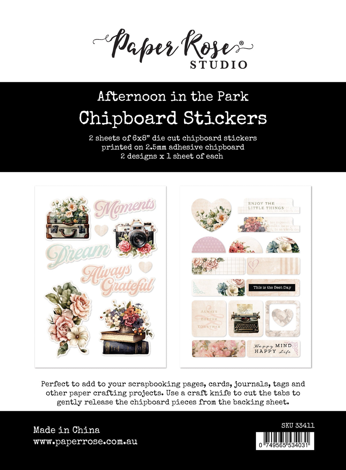 Afternoon in the Park Adhesive Chipboard 33411-1