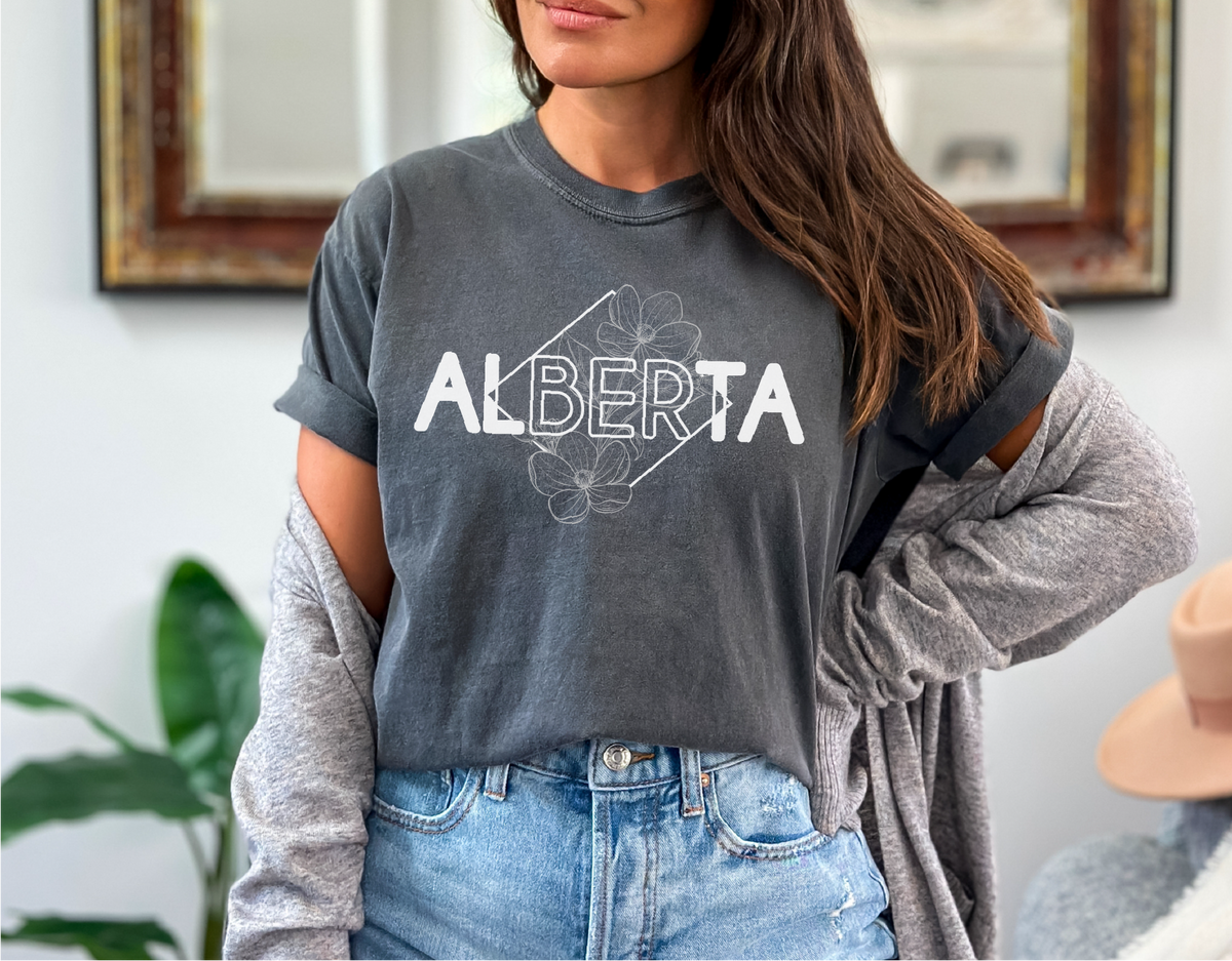Alberta Diamond Line Art Unisex T-shirt | Alberta Clothing-4
