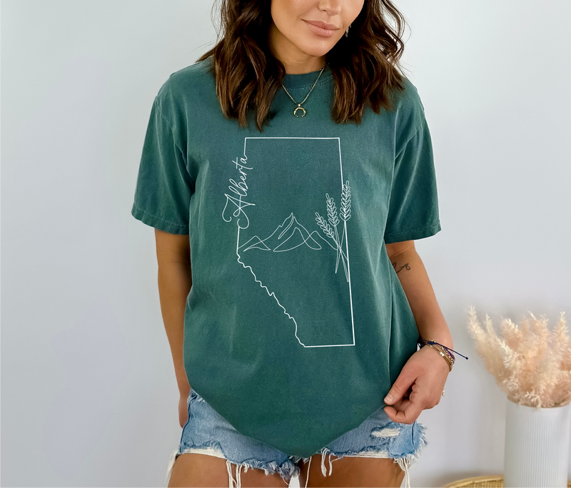 Alberta Line Art Unisex T-shirt-1