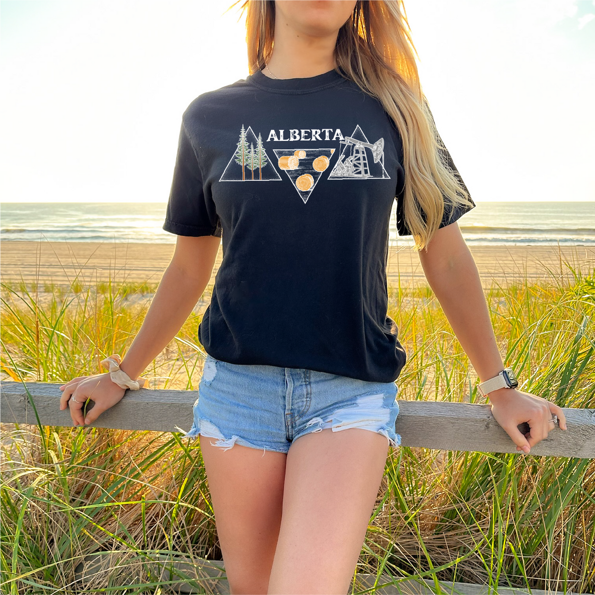 Alberta Oil Triangle Unisex T-shirt | Alberta Apparel-1